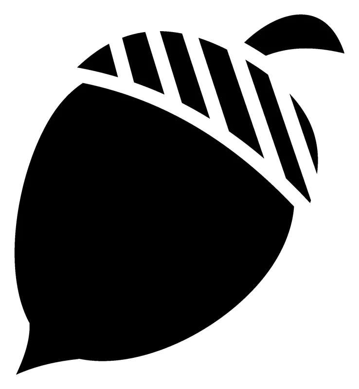 Acorn pumpkin carving stencil, printable pattern