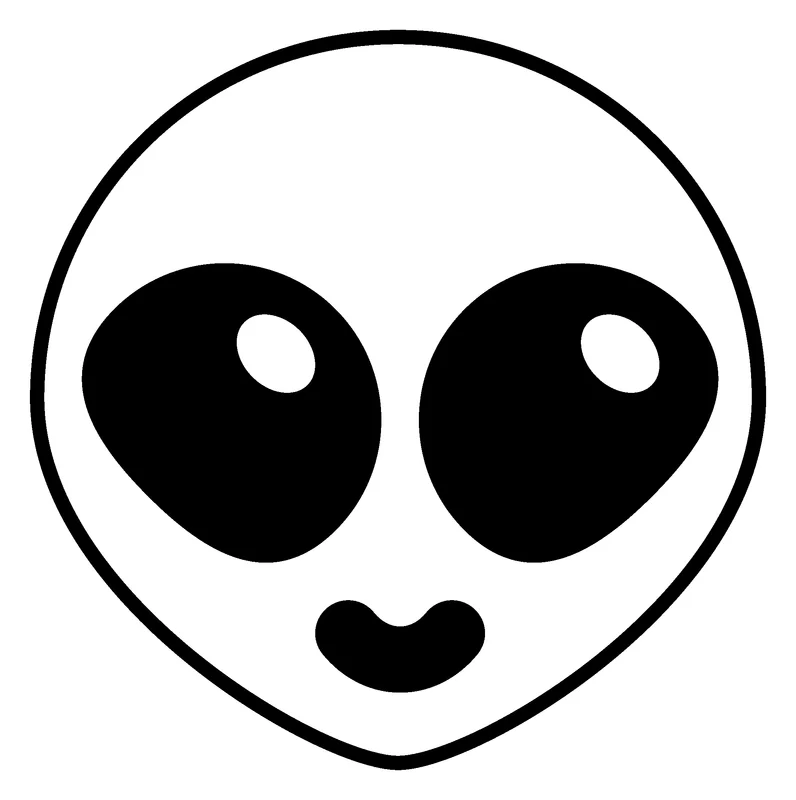 Alien pumpkin painting stencil, printable outline