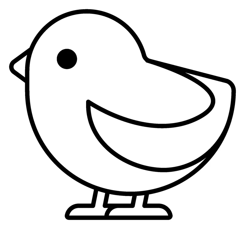 Baby Chick pumpkin painting stencil, printable outline