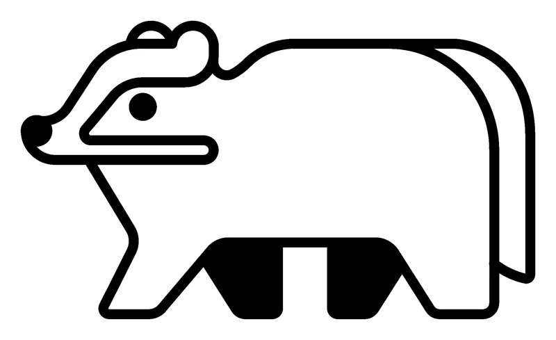 Badger pumpkin painting stencil, printable outline