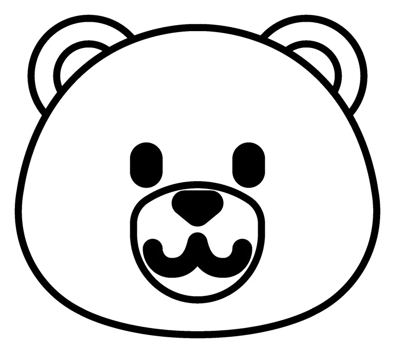 Bear Face pumpkin painting stencil, printable outline