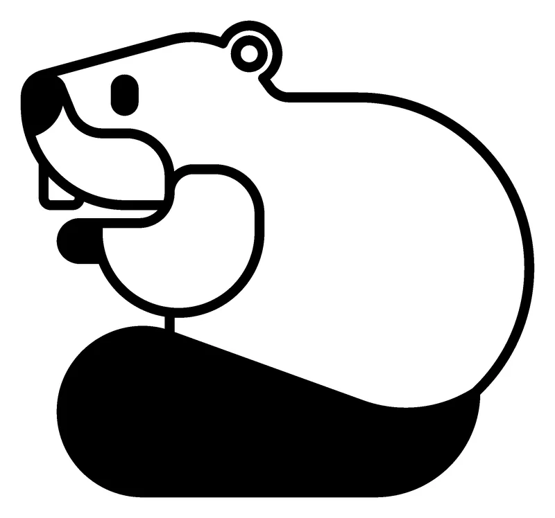 Beaver pumpkin painting stencil, printable outline