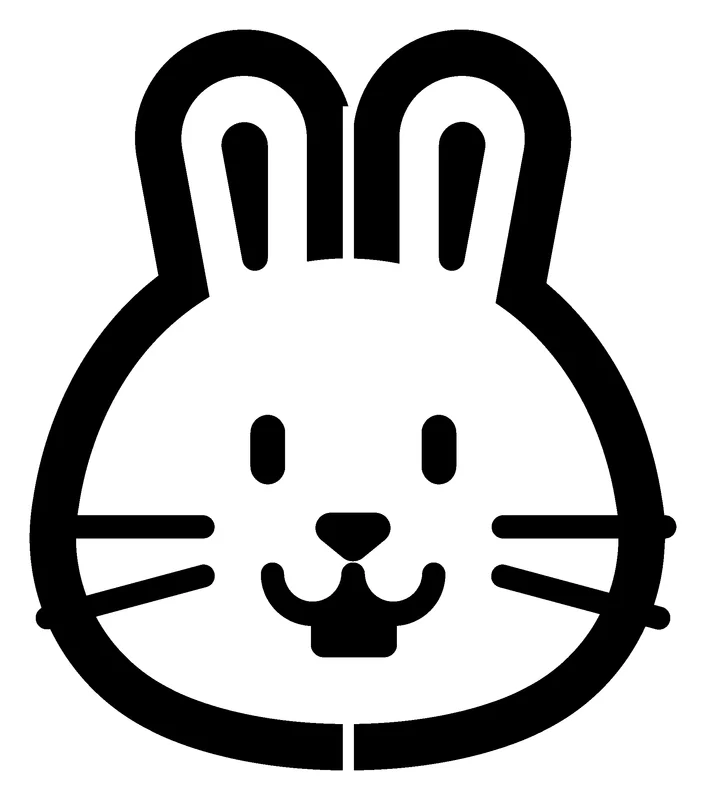 Bunny Face pumpkin carving stencil, printable pattern