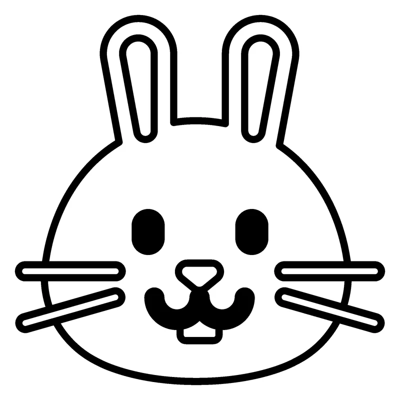 Bunny Face pumpkin painting stencil, printable outline