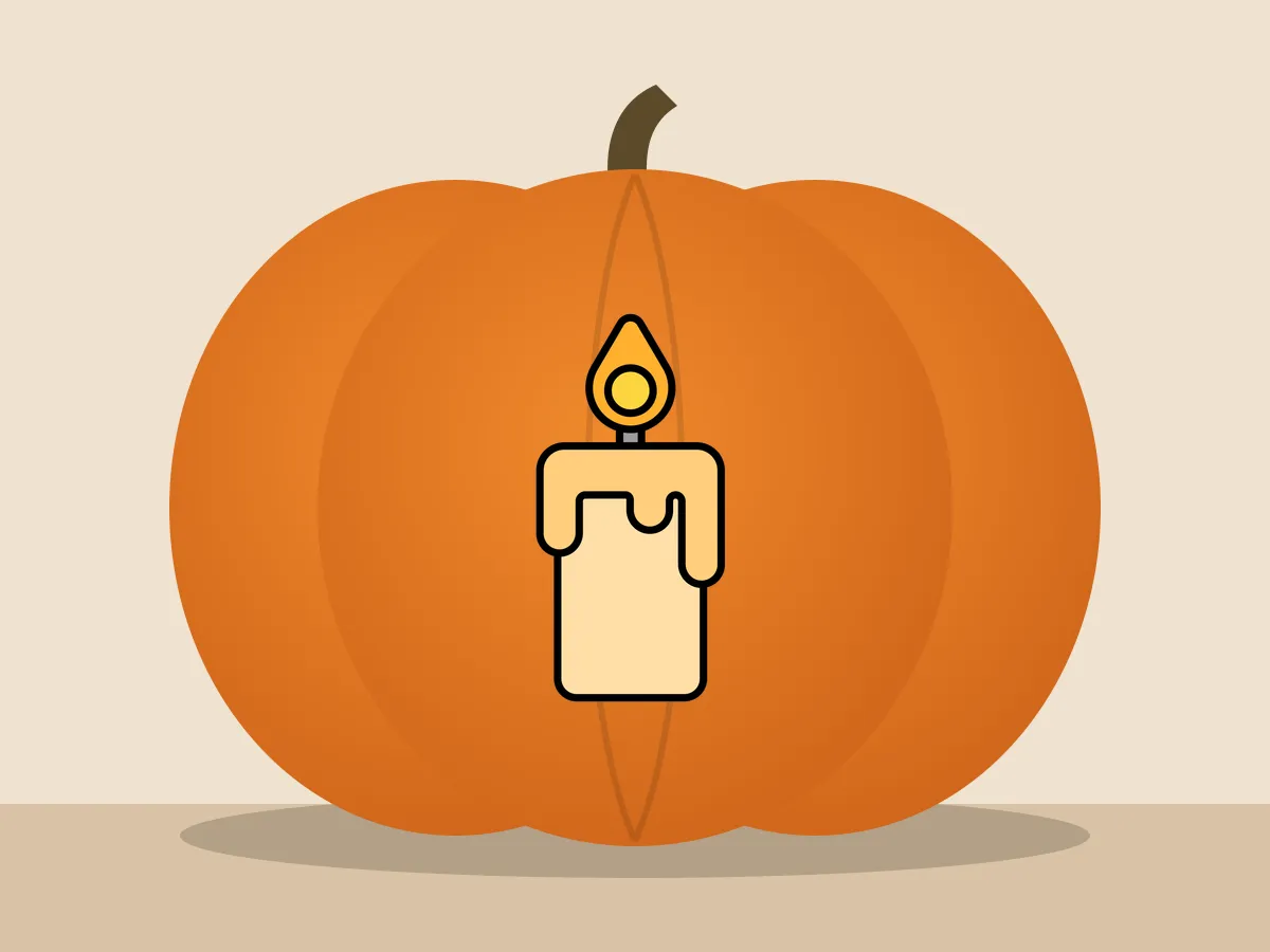 Pumpkin painted with the candle stencil