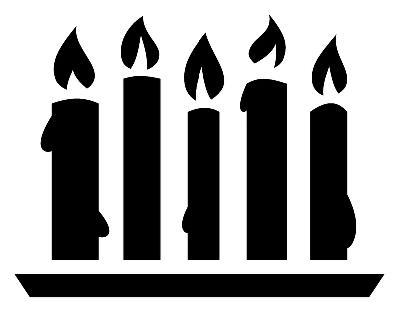Candles pumpkin carving stencil, printable pattern