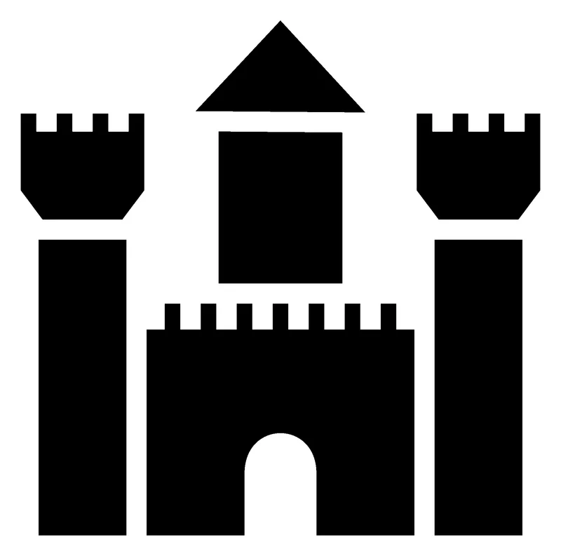 Castle pumpkin carving stencil, printable pattern