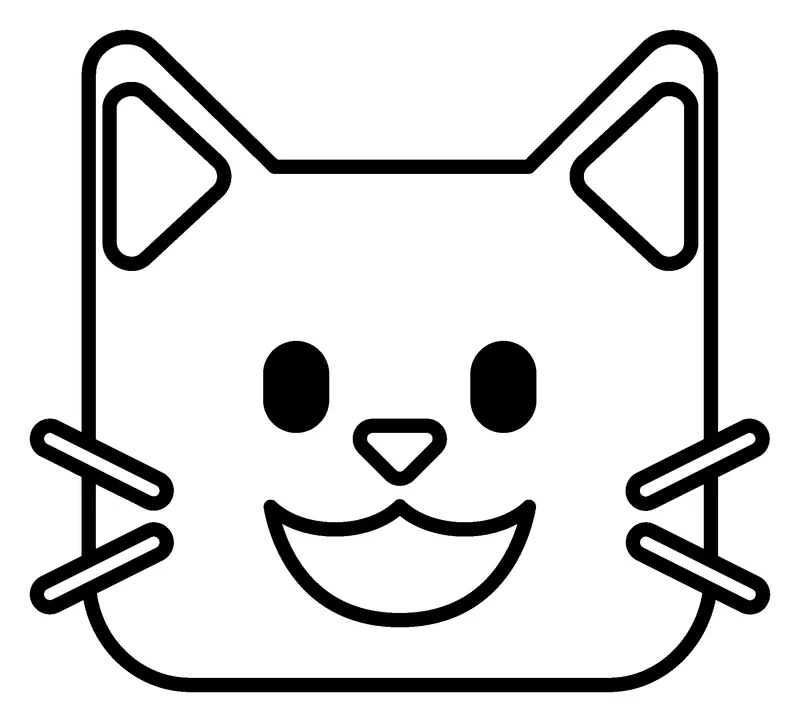 Cat Face pumpkin painting stencil, printable outline