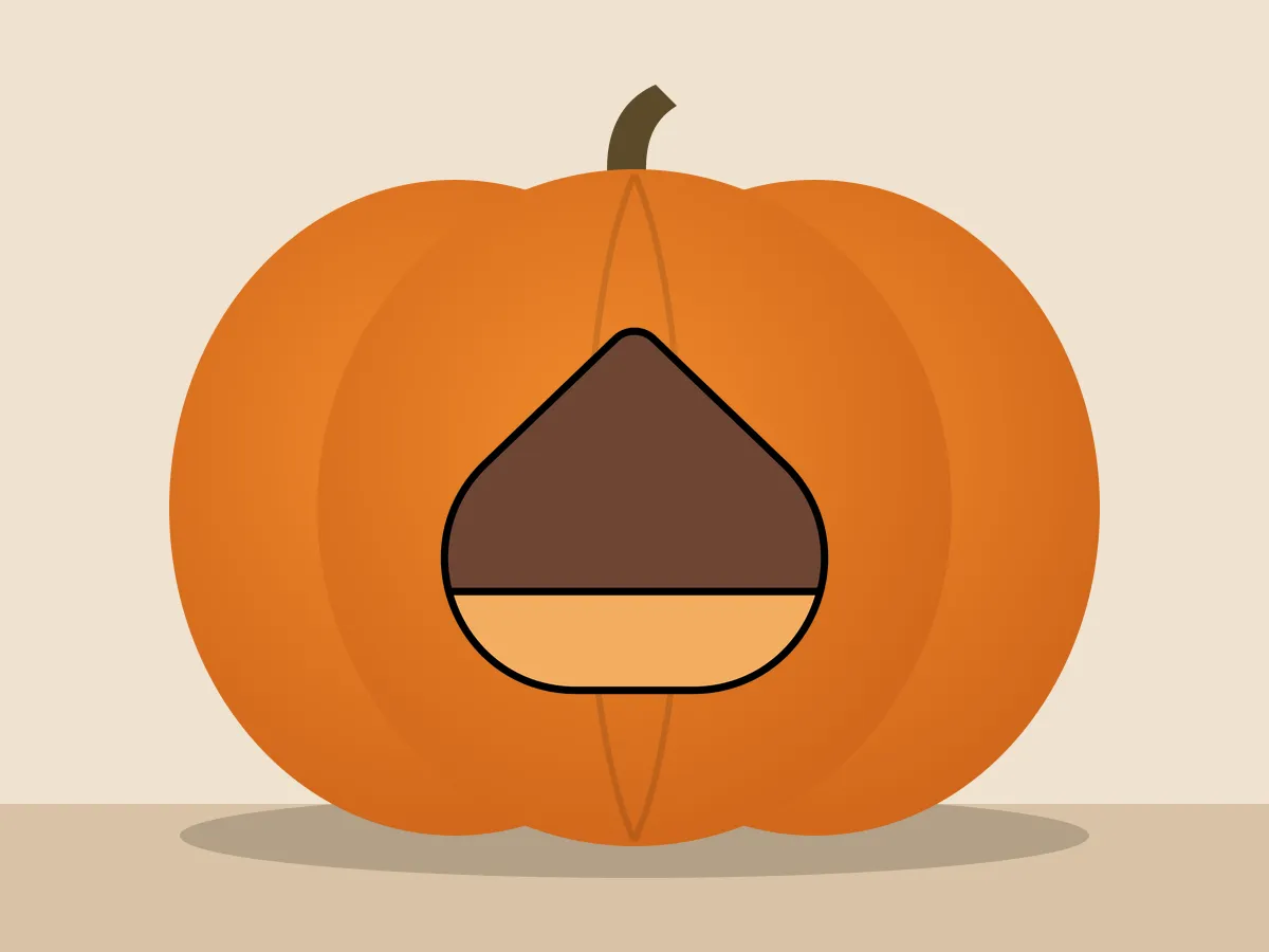 Pumpkin painted with the chestnut stencil