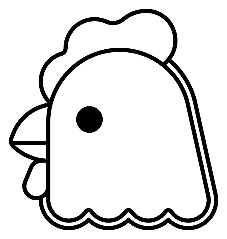 Chicken pumpkin painting stencil, printable outline