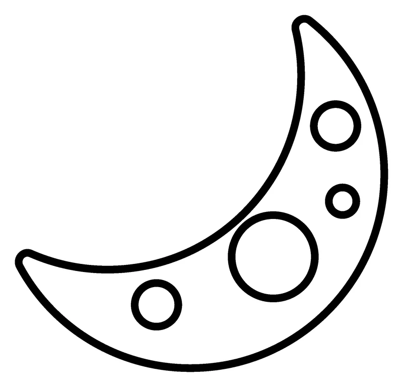 Crescent Moon pumpkin painting stencil, printable outline