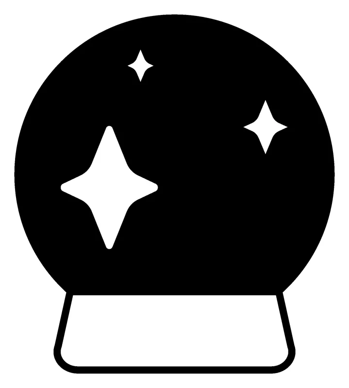 Crystal Ball pumpkin painting stencil, printable outline