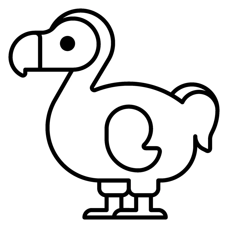 Dodo Bird pumpkin painting stencil, printable outline