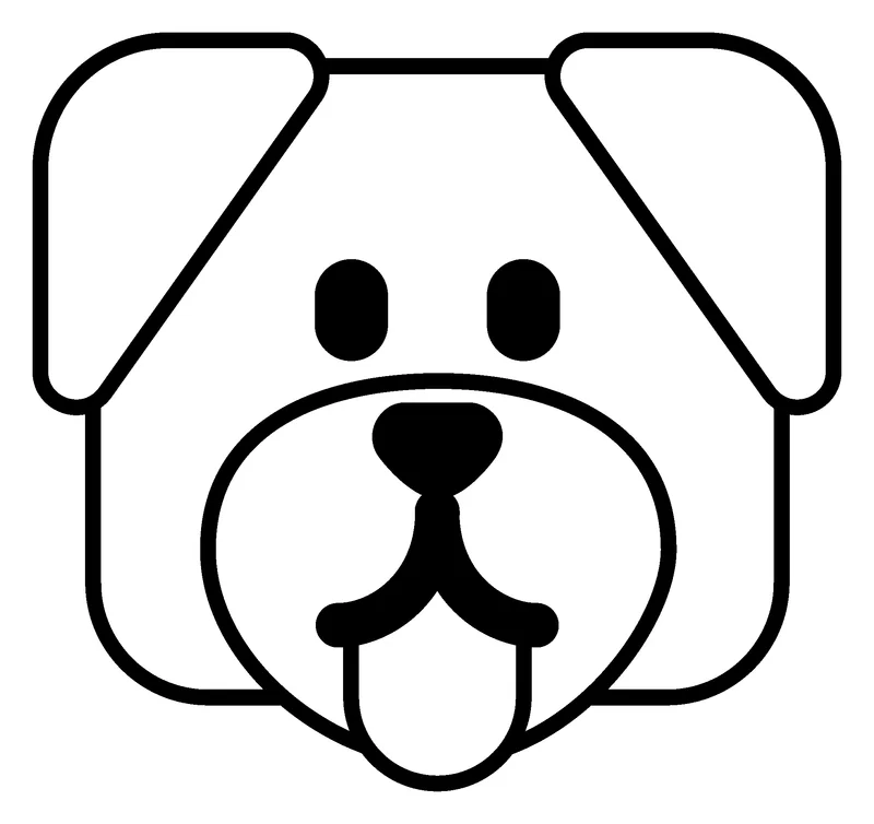 Dog Face pumpkin painting stencil, printable outline