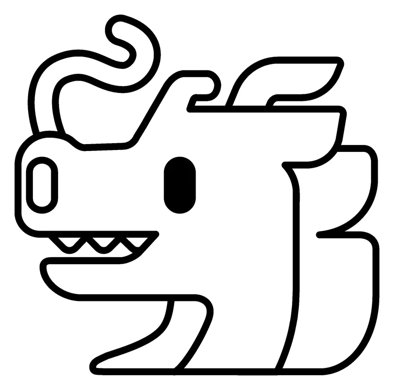 Dragon Face pumpkin painting stencil, printable outline