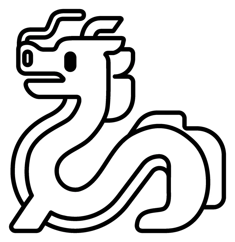Green Dragon pumpkin painting stencil, printable outline