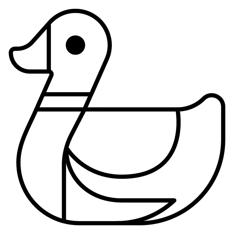 Duck pumpkin painting stencil, printable outline