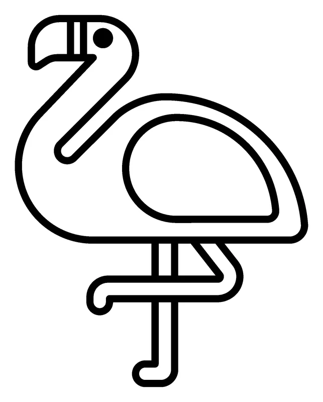 Flamingo pumpkin painting stencil, printable outline
