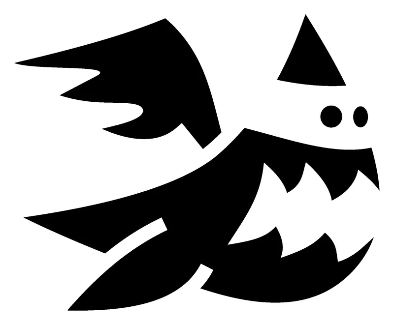 Floating Ghost pumpkin carving stencil, printable pattern