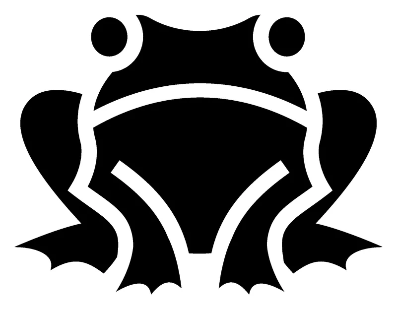 Frog pumpkin carving stencil, printable pattern