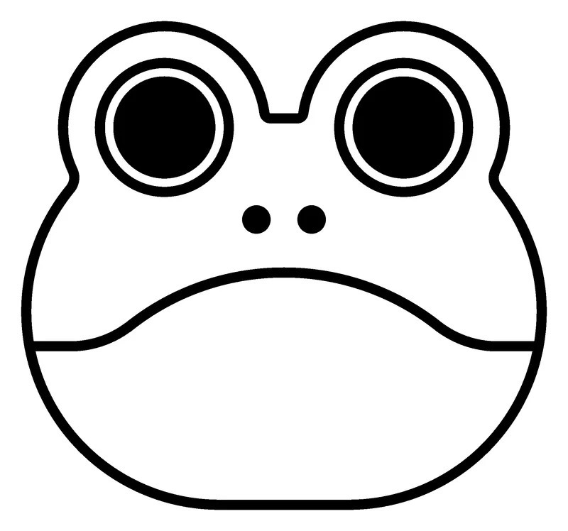 Frog pumpkin painting stencil, printable outline