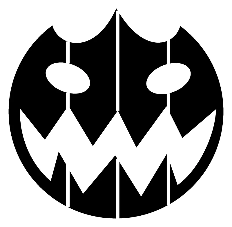 Grinning Pumpkin pumpkin carving stencil, printable pattern