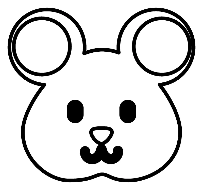 Hamster pumpkin painting stencil, printable outline
