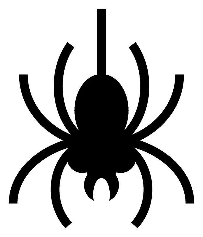 Spider on a Thread pumpkin carving stencil, printable pattern