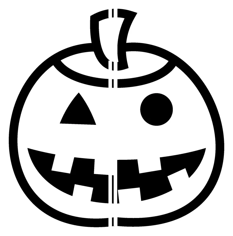 Jack-o'-Lantern pumpkin carving stencil, printable pattern