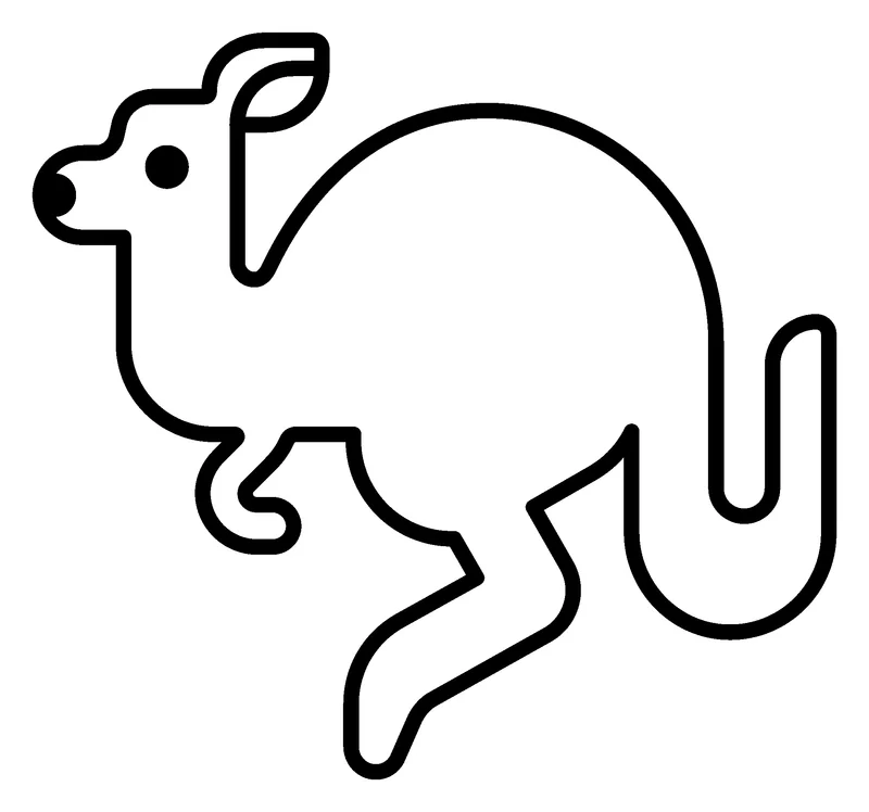 Kangaroo pumpkin painting stencil, printable outline