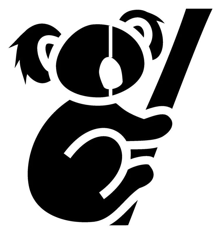 Koala pumpkin carving stencil, printable pattern