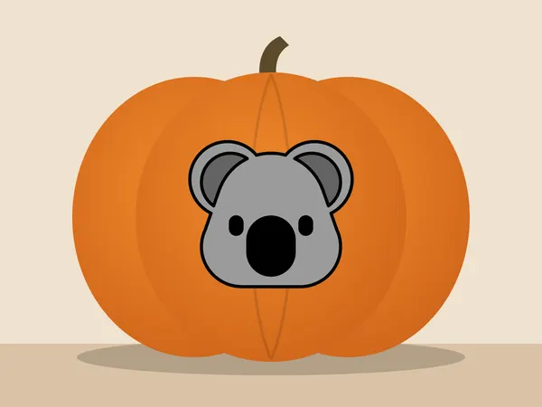 Kürbis bemalt mit dem Motiv „Koala“