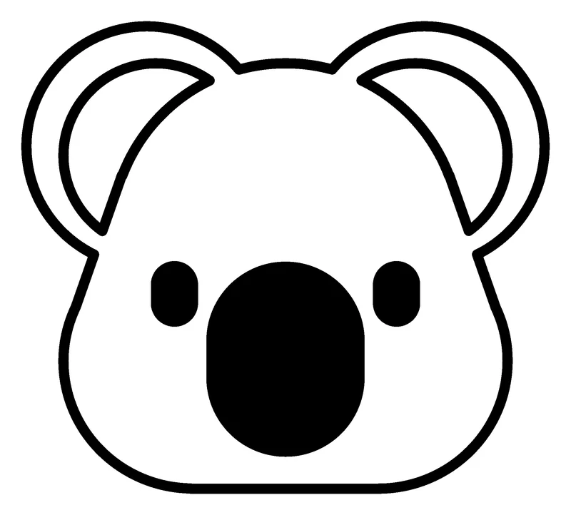 Koala pumpkin painting stencil, printable outline