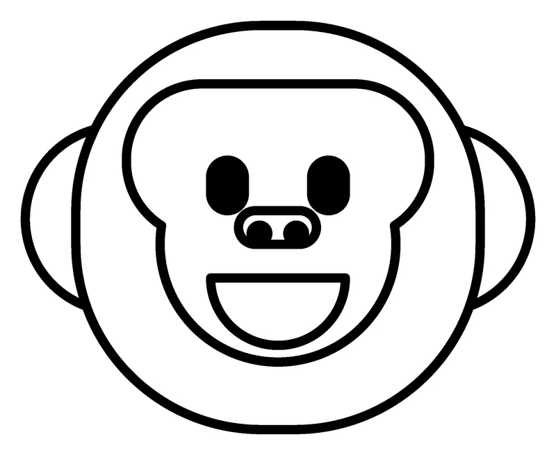 Monkey Face pumpkin painting stencil, printable outline