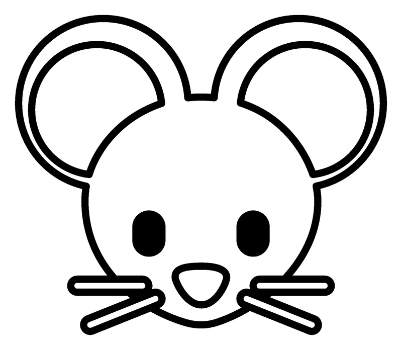 Mouse Face pumpkin painting stencil, printable outline