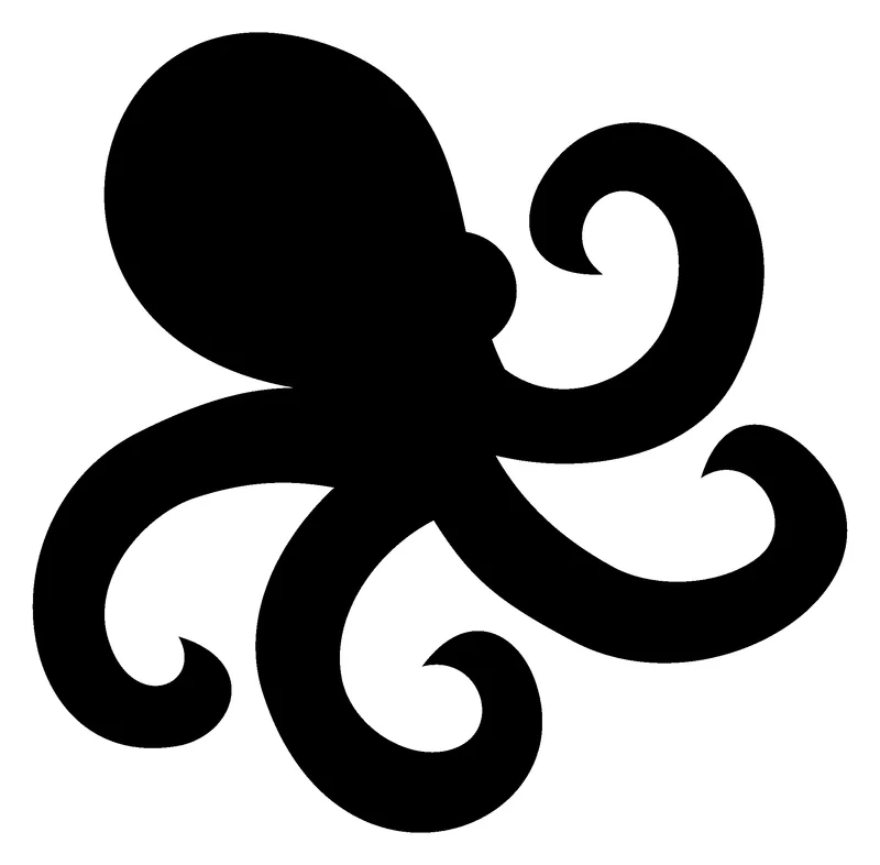 Octopus pumpkin carving stencil, printable pattern