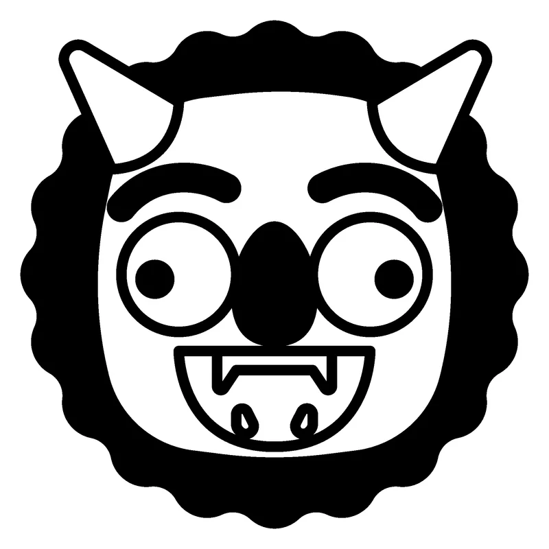 Ogre Mask pumpkin painting stencil, printable outline