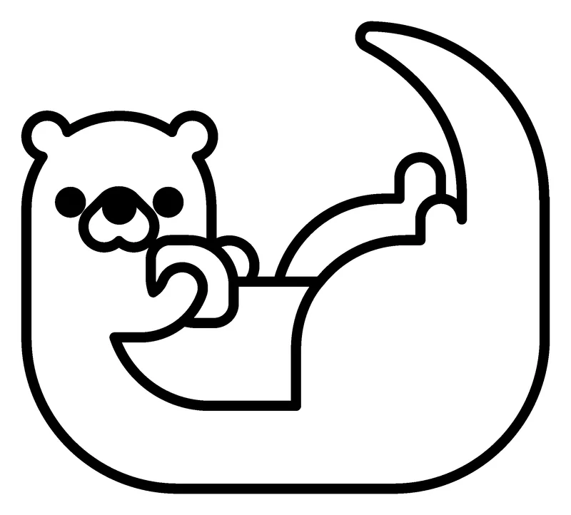 Otter pumpkin painting stencil, printable outline
