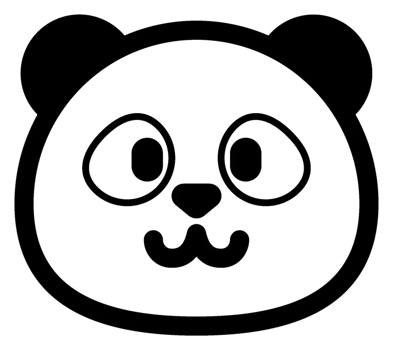 Panda pumpkin painting stencil, printable outline