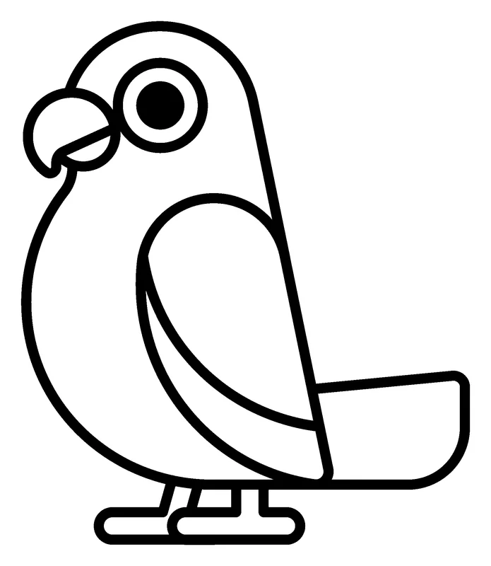 Parrot pumpkin painting stencil, printable outline