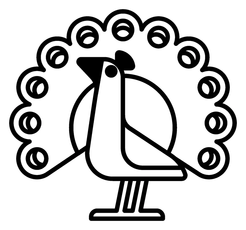 Peacock pumpkin painting stencil, printable outline