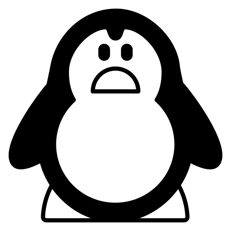 Penguin pumpkin painting stencil, printable outline