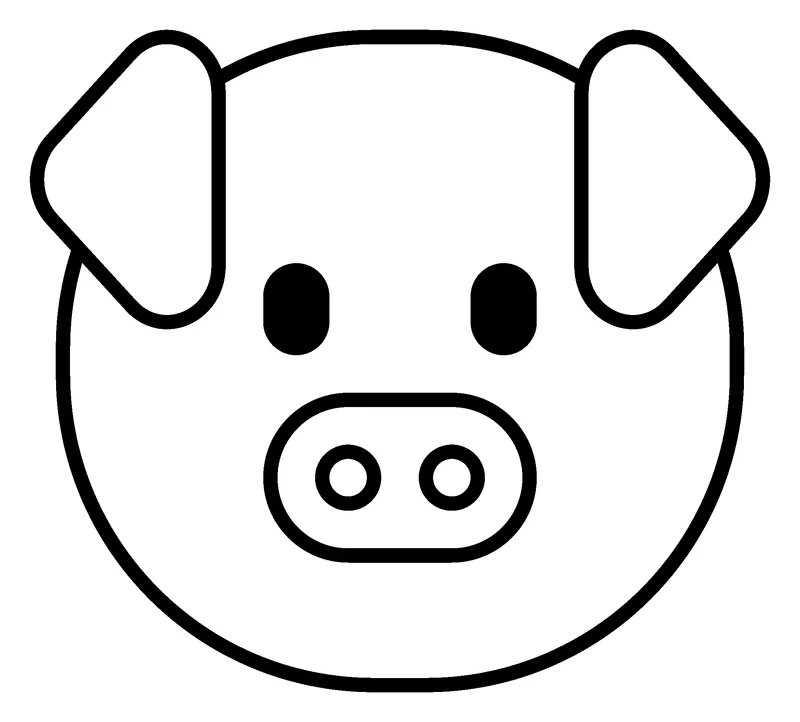Pig Face pumpkin painting stencil, printable outline