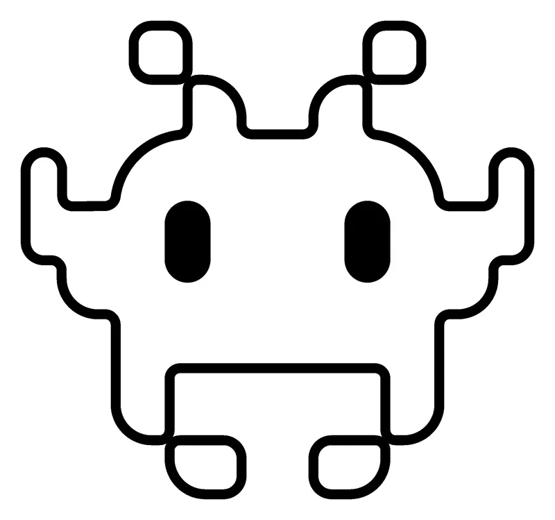 Pixel Monster pumpkin painting stencil, printable outline