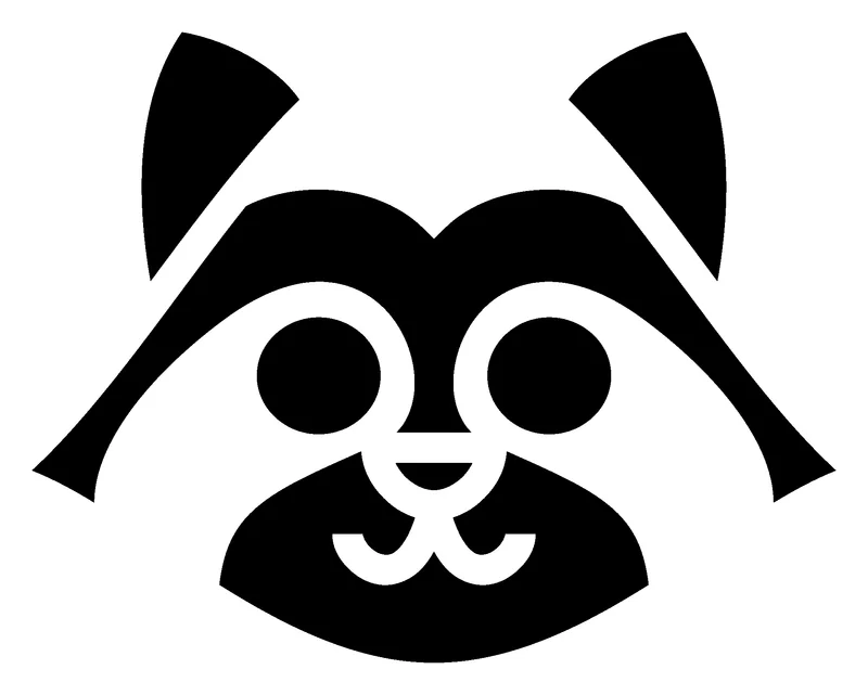Raccoon pumpkin carving stencil, printable pattern