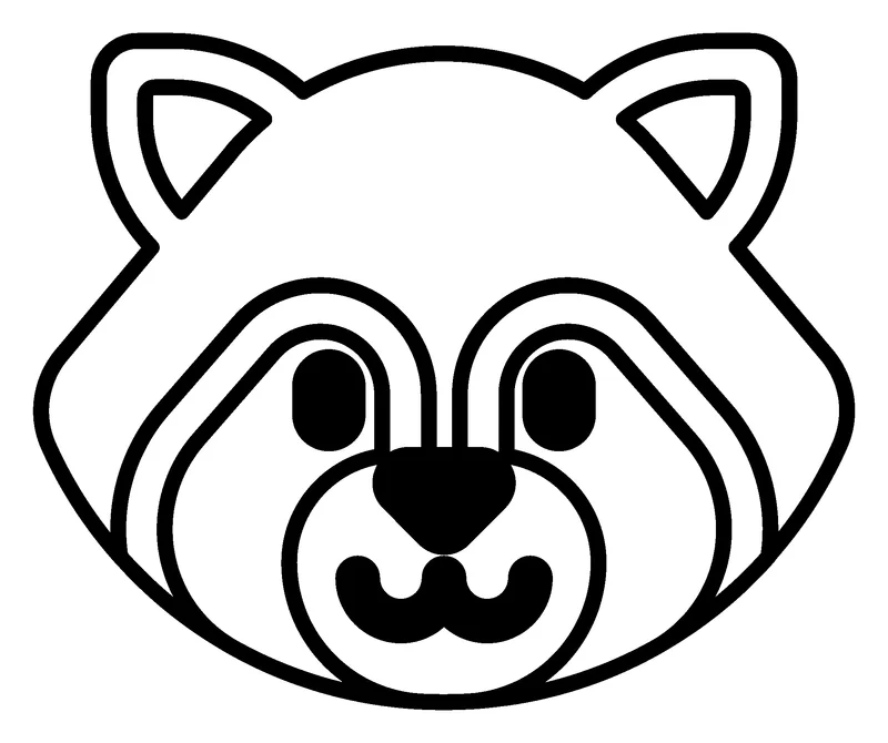 Raccoon pumpkin painting stencil, printable outline