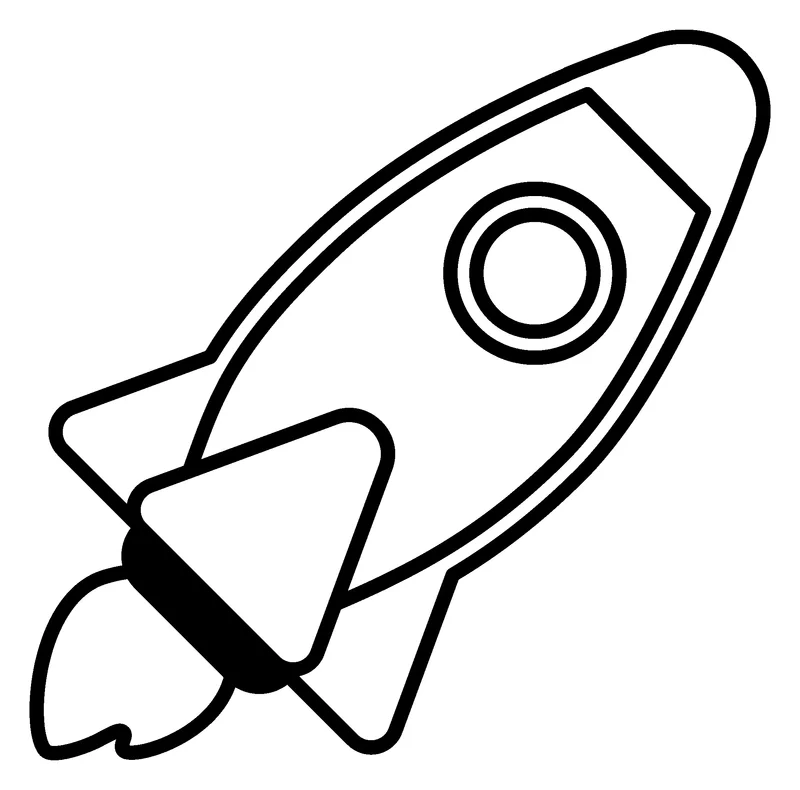 Rocket pumpkin painting stencil, printable outline