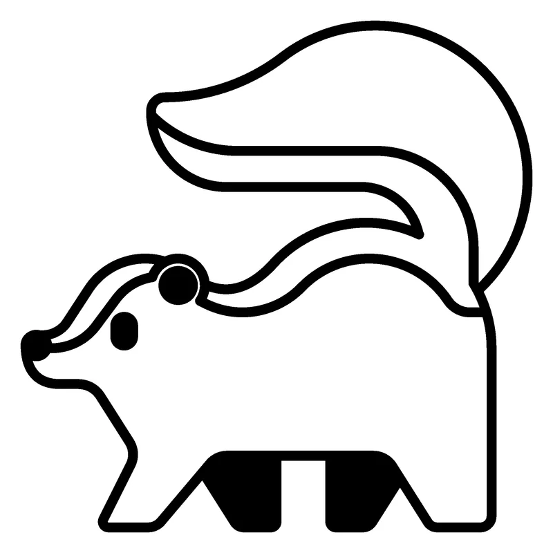 Skunk pumpkin painting stencil, printable outline