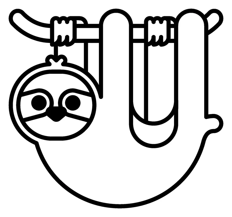 Sloth pumpkin painting stencil, printable outline