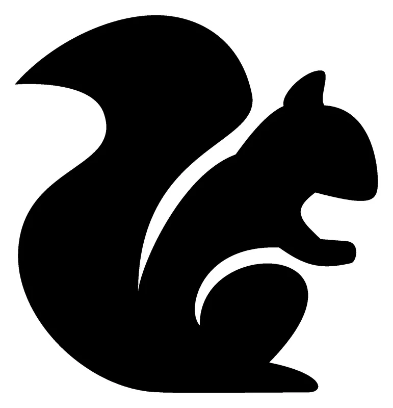 Squirrel pumpkin carving stencil, printable pattern